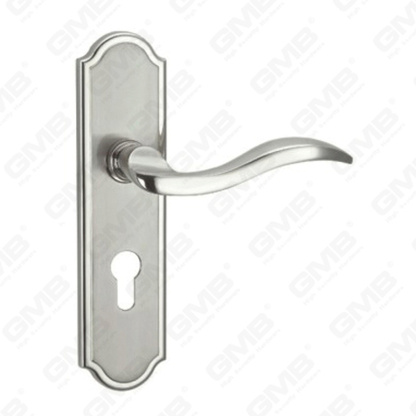 Poignée de porte Tirer la manche de porte en bois Handle de verrouillage Poignée de porte de porte sur plaque pour la mousse de serrure à mortaise par alliage de zinc ou poignée de plaque de porte en acier (CM591-C76-K)