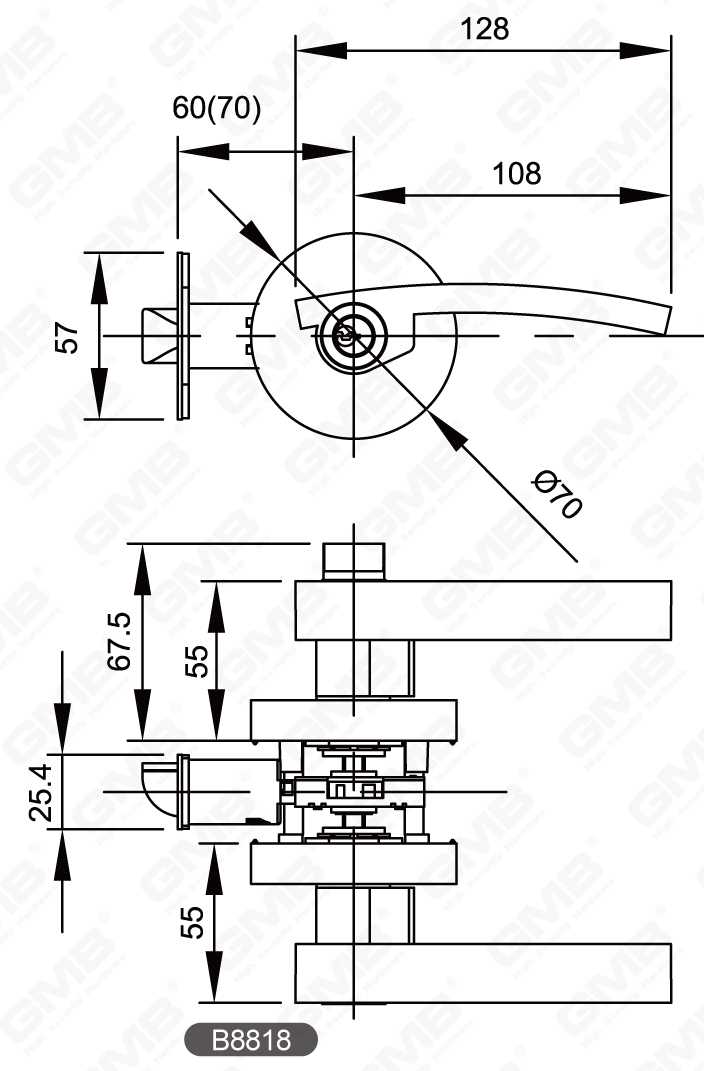 02 Serrure &agrave; levier tubulaire robuste s&eacute;rie-24