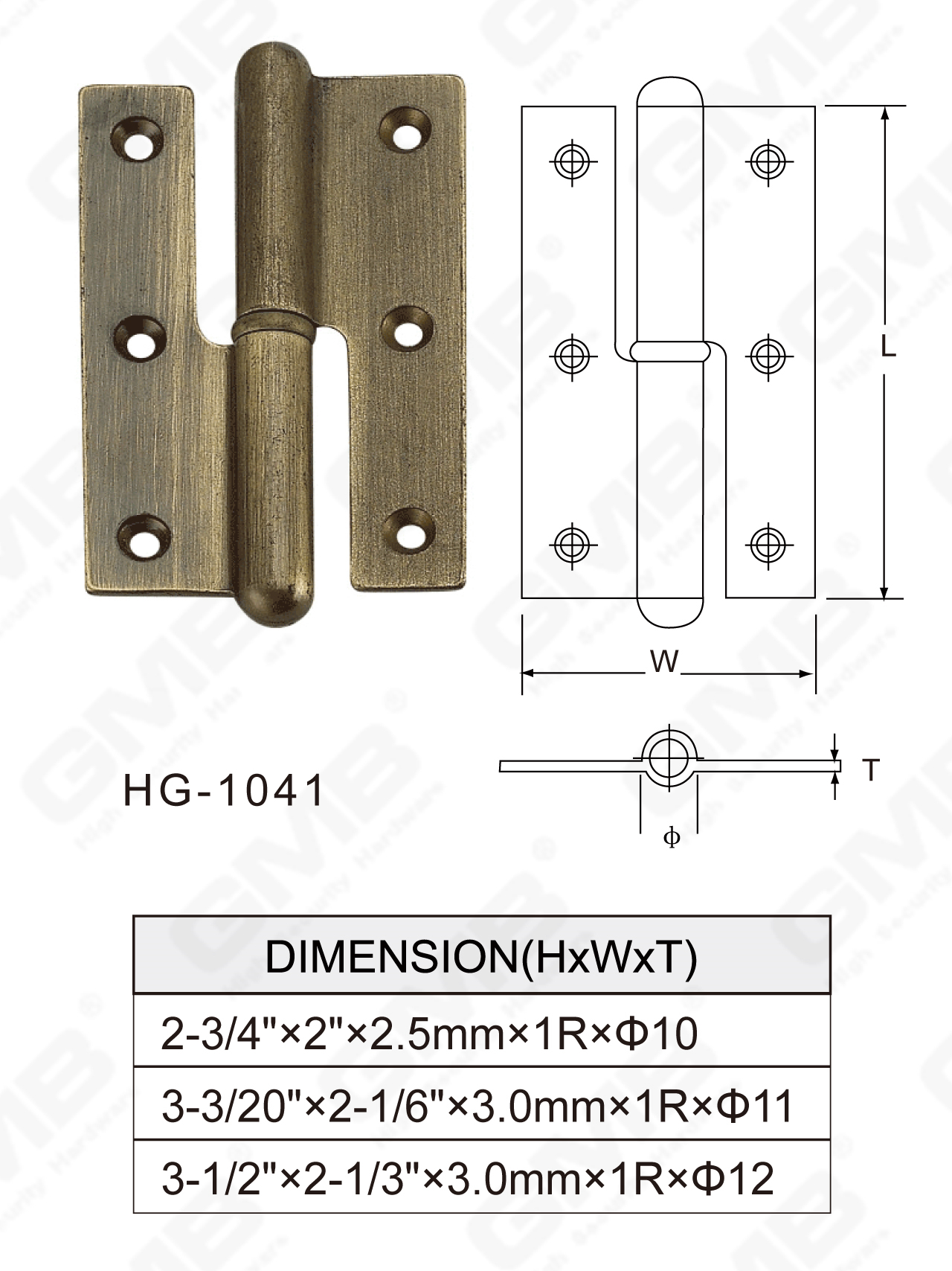 Charni&egrave;re en laiton Series_HG-1041-83