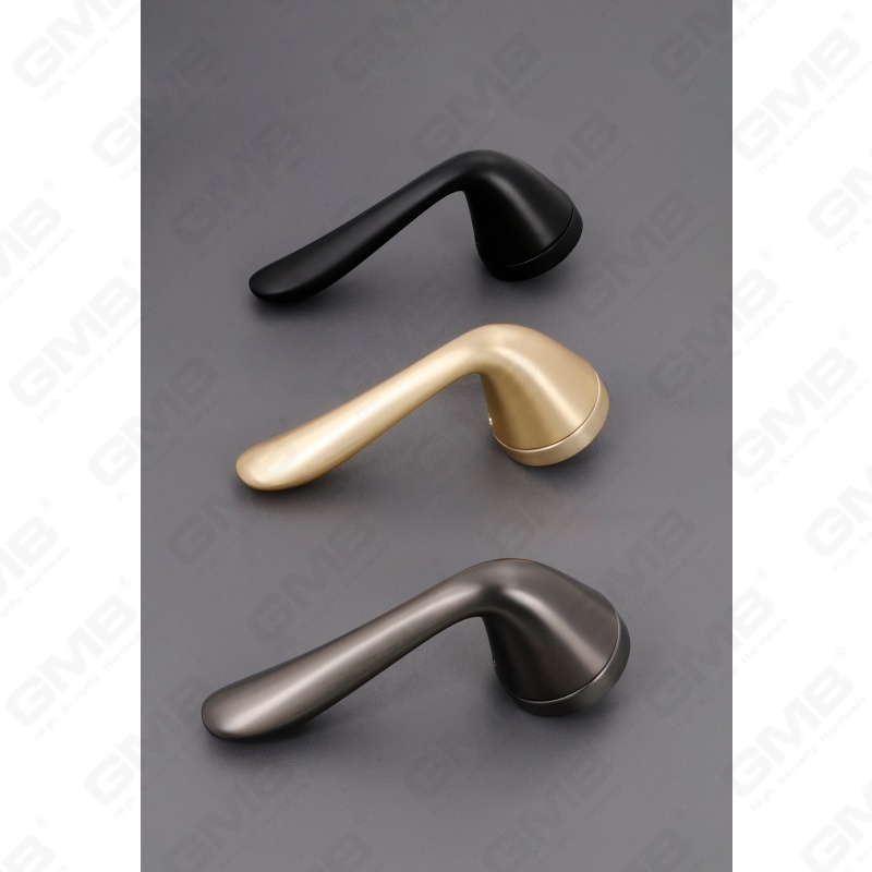 Poignée de serrure de porte fendue en alliage de zinc solide et moderne sur rosace ronde (Z062409)