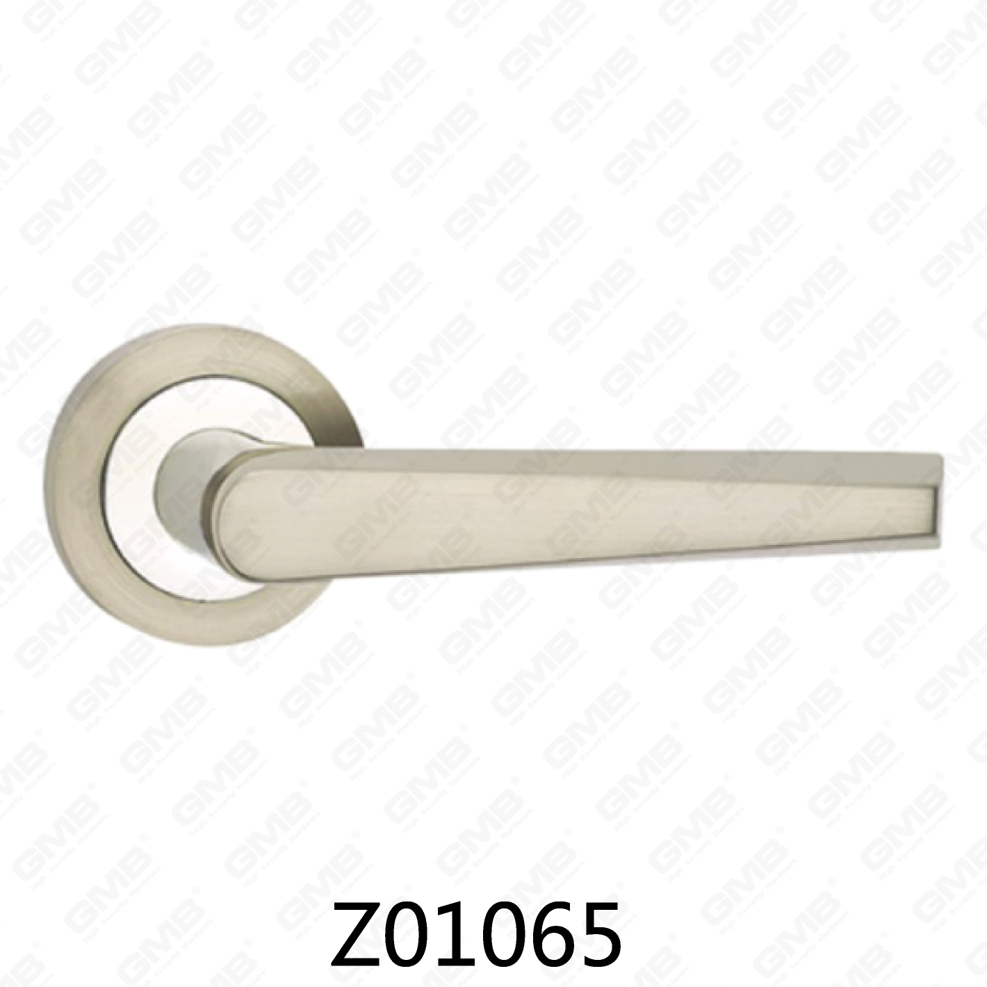 Poignée de porte en aluminium en alliage de zinc et rosette avec rosette ronde (Z01065)