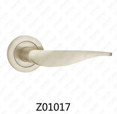 Poignée de porte en aluminium en alliage de zinc et rosette avec rosette ronde (Z01017)