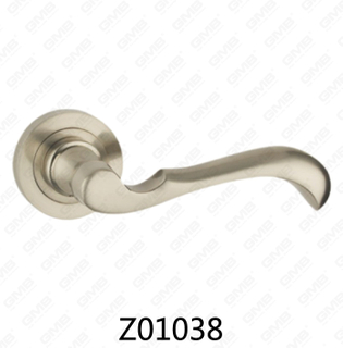 Poignée de porte en aluminium en alliage de zinc et rosette avec rosette ronde (Z01038)