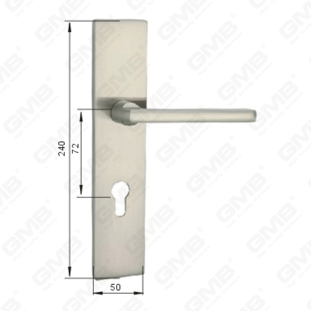 Poignée de porte Tirer la manche de porte en bois Handle de verrouillage Poignée de porte de porte sur plaque pour mousse de serrure à mortaise par alliage de zinc ou poignée de plaque de porte en acier (L201-Z25-N)
