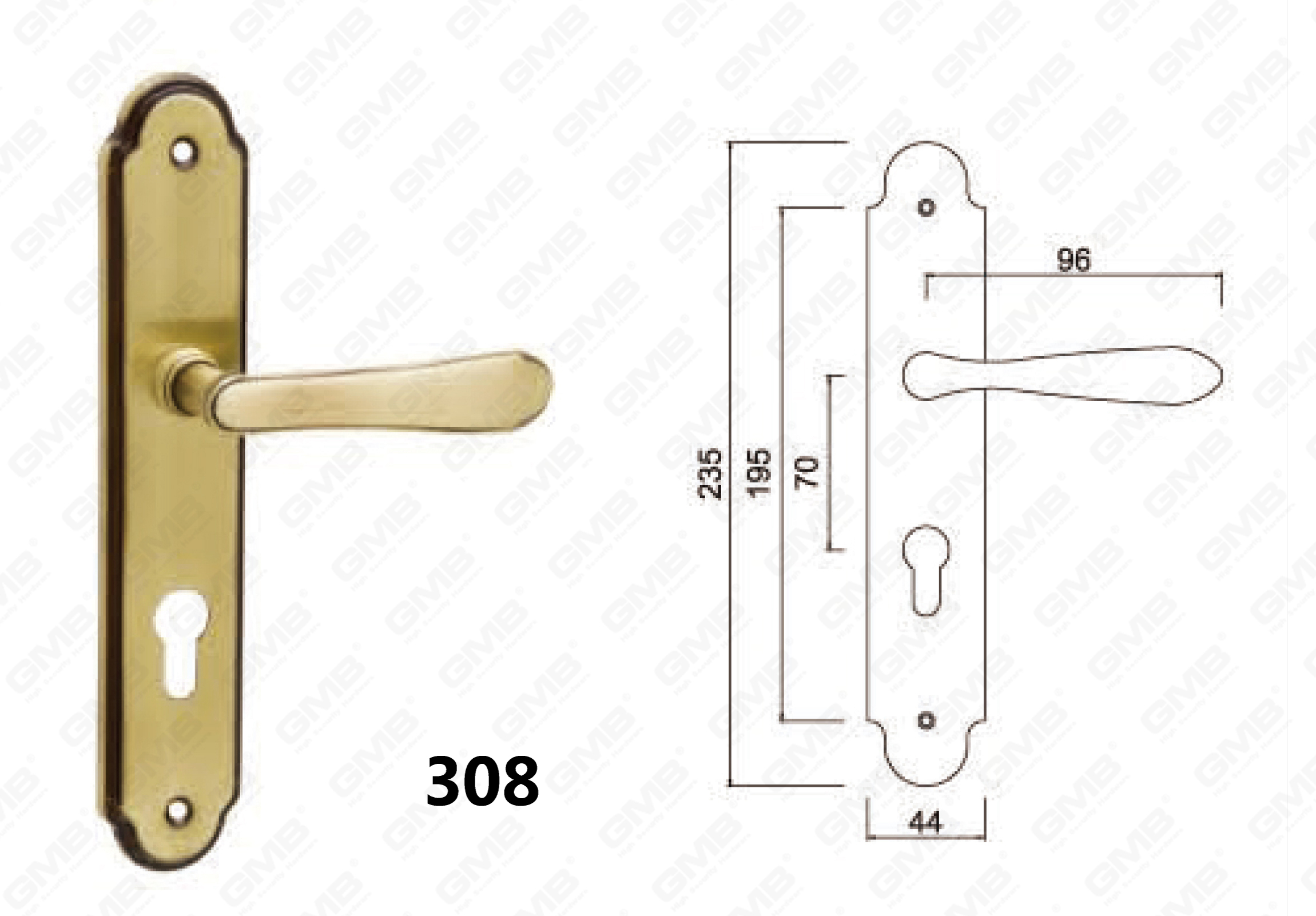 Mortise Lockset Sett by Zinc Alloy Plate