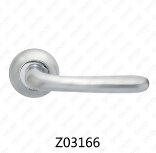 Poignée de porte en aluminium en alliage de zinc et rosace avec rosace ronde (Z02166)