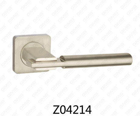 Poignée de porte en aluminium en alliage de zinc et rosace avec rosace ronde (Z04214)