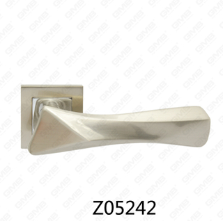 Poignée de porte en aluminium en alliage de zinc et rosace avec rosace ronde (Z05242)