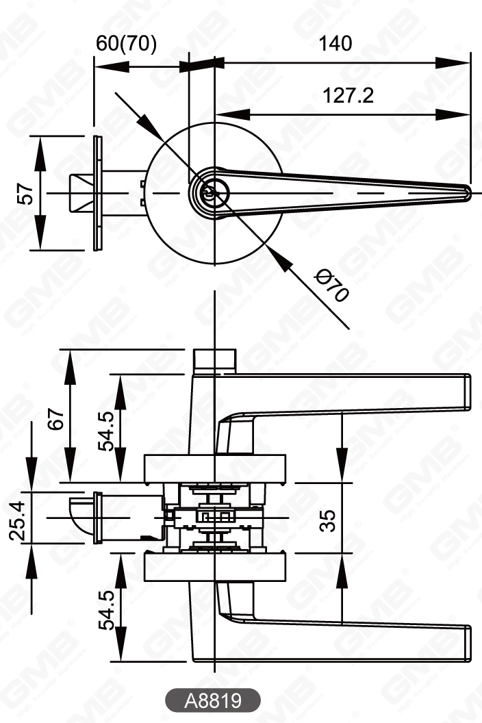 02 Serrure &agrave; levier tubulaire robuste s&eacute;rie-26