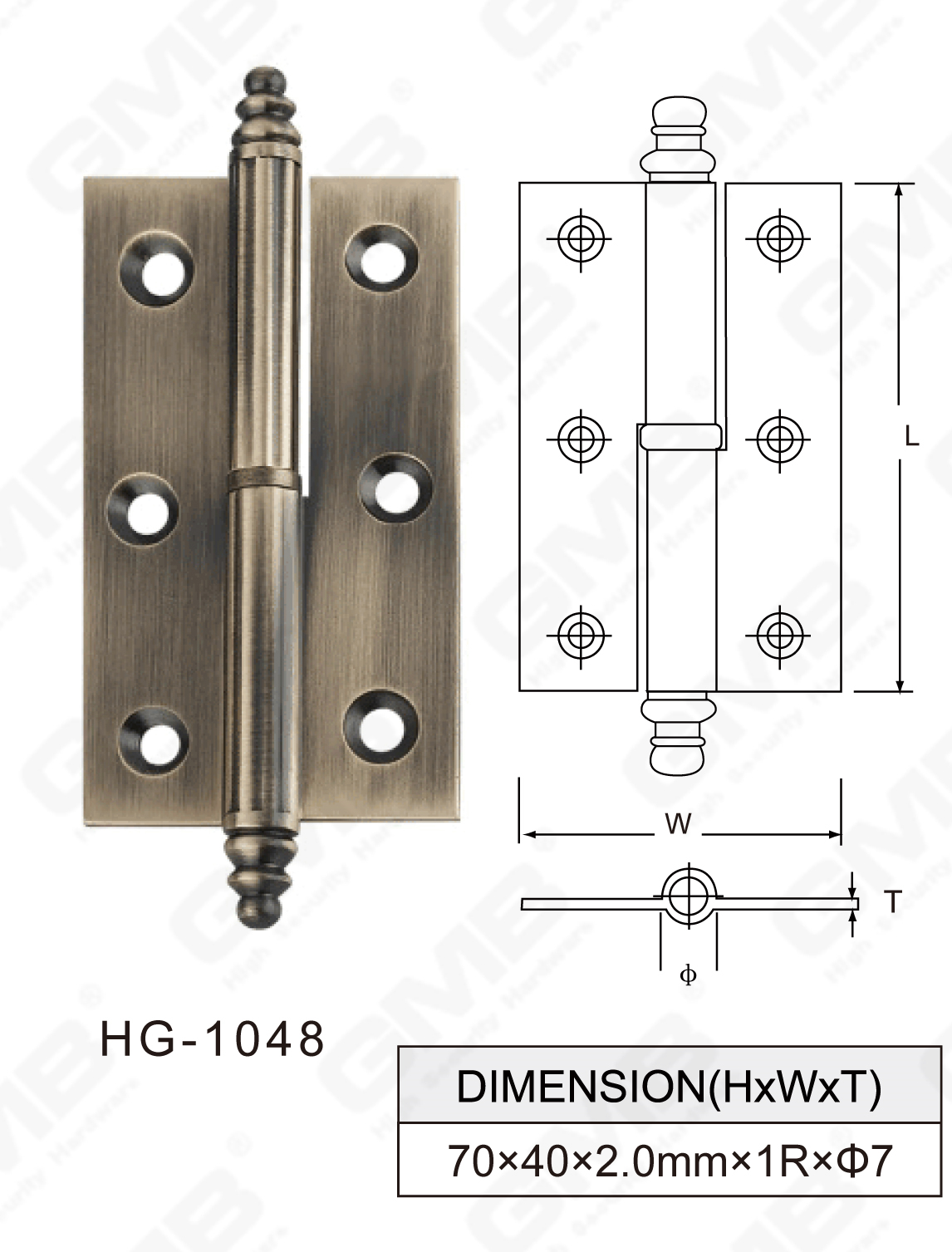 Charni&egrave;re en laiton Series_HG-1048-93