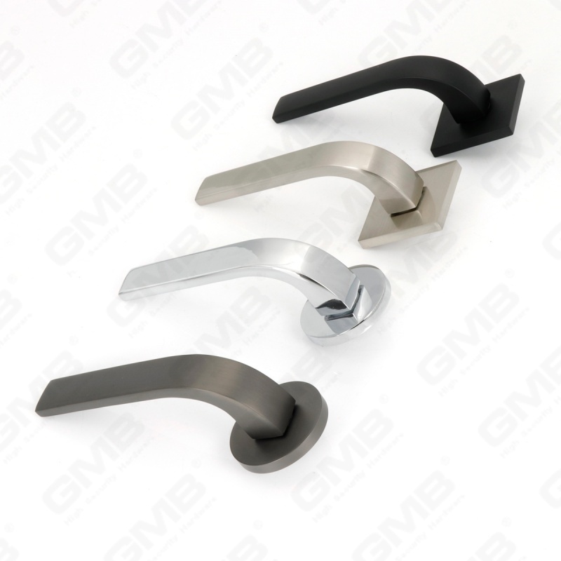 Nouvelle poignée de porte en aluminium de décoration de maison moderne sur rosace ronde