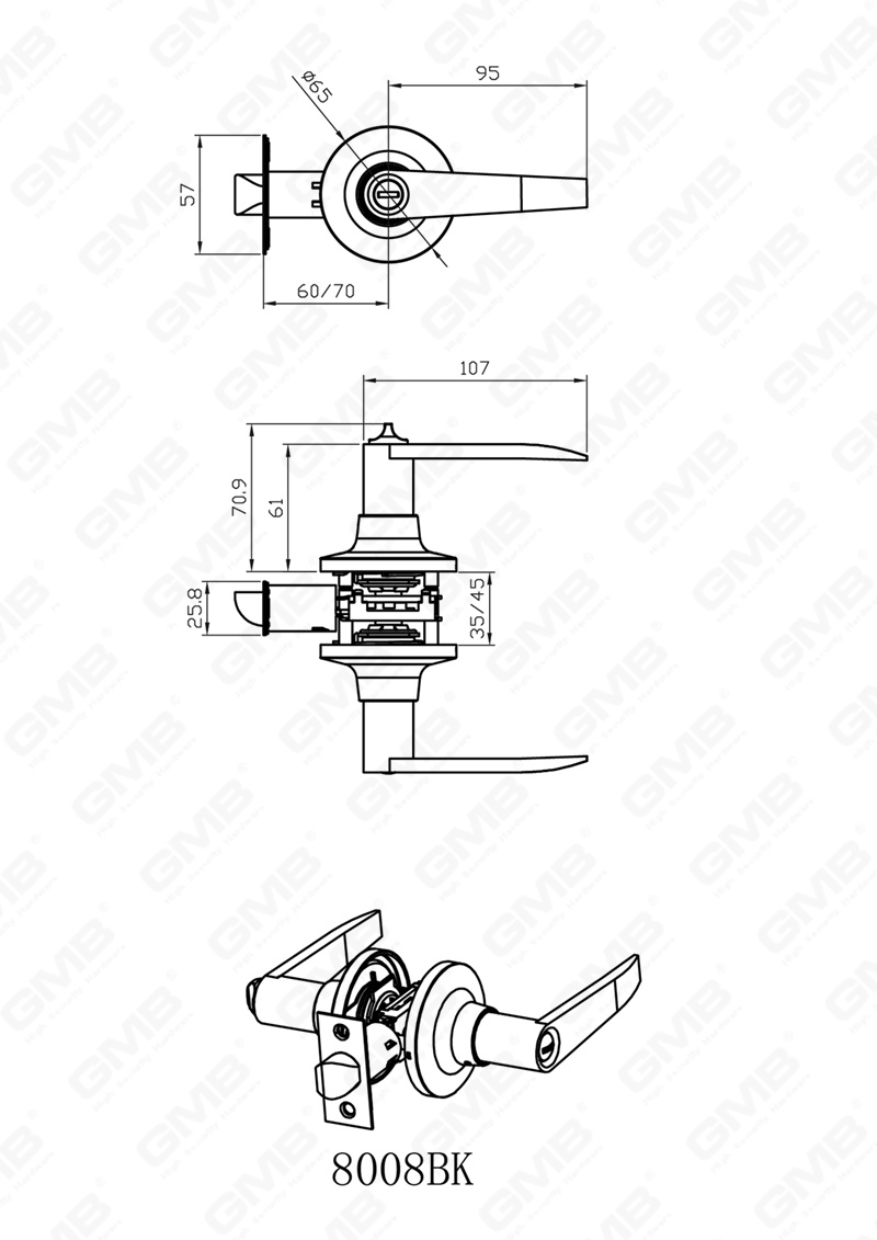 05 SERRURE &Agrave; LEVIER TUBULAIRE &Agrave; BOUTON-POUSSOIR 800 线图-模型-23