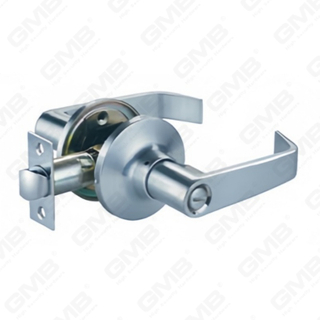 Serrure à levier à poignée cylindrique commerciale tubulaire à bouton-poussoir en alliage de zinc en alliage de zinc standard ANSI UL (8009)