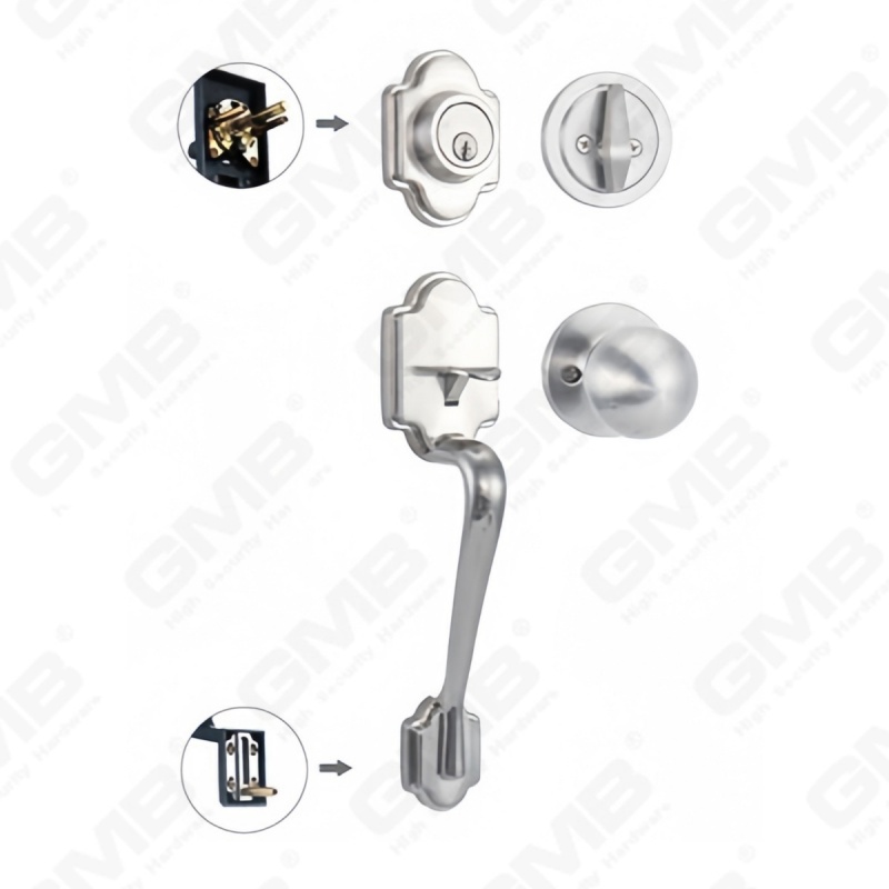 Ensemble de poignées de porte d'entrée, nouveau design, leviers de porte d'entrée, ensembles de verrouillage (70733B)