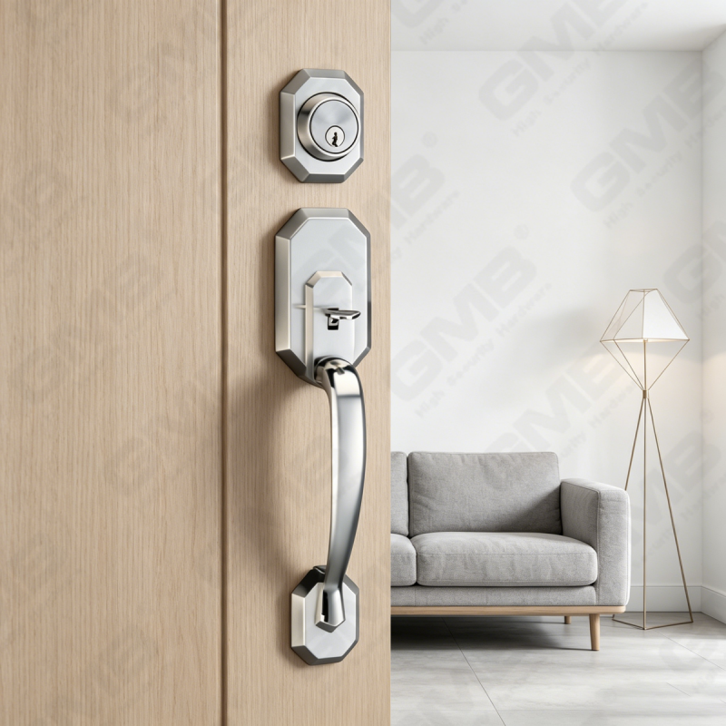 Ensemble de poignées de porte d'entrée, nouveau Design, leviers de porte d'entrée, ensembles de verrouillage (70723)