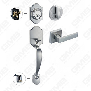 Ensemble de poignées de porte d'entrée, nouveau Design, leviers de porte d'entrée, ensembles de verrouillage (70713)
