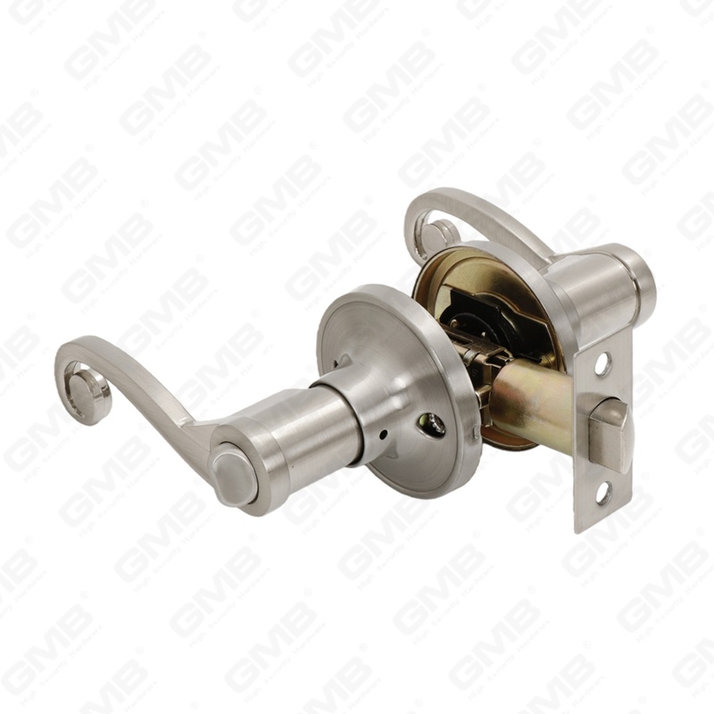 Serrure de porte intérieure en alliage de zinc et aluminium, norme ANSI UL, tubulaire, poignée de sécurité commerciale, serrure à levier (8001)