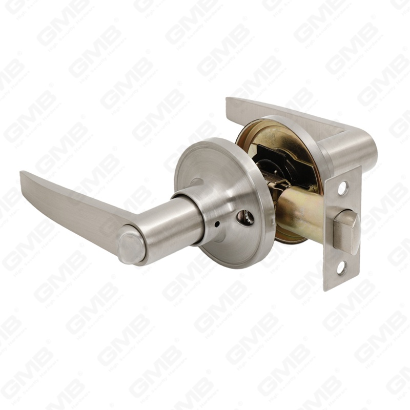 Serrure à levier à poignée cylindrique commerciale tubulaire à bouton-poussoir en alliage de zinc en alliage de zinc standard ANSI UL (8008)