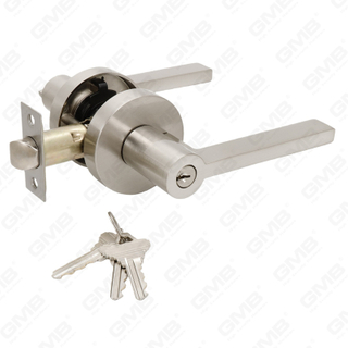 Série de serrures de porte à levier tubulaire robuste, serrure de poignée de porte d'entrée à rosace ronde en aluminium (R2270)