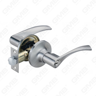 Serrure à levier à poignée cylindrique commerciale tubulaire à bouton-poussoir en alliage de zinc en alliage de zinc standard ANSI UL (8011)